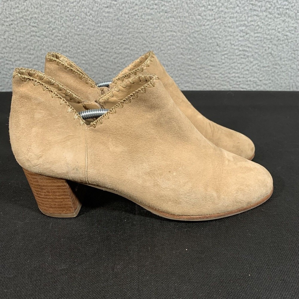 Jack Rogers Marianne Size 10 Boots‎ Zipper Closure Ankle Boot Stacked Heel Brown